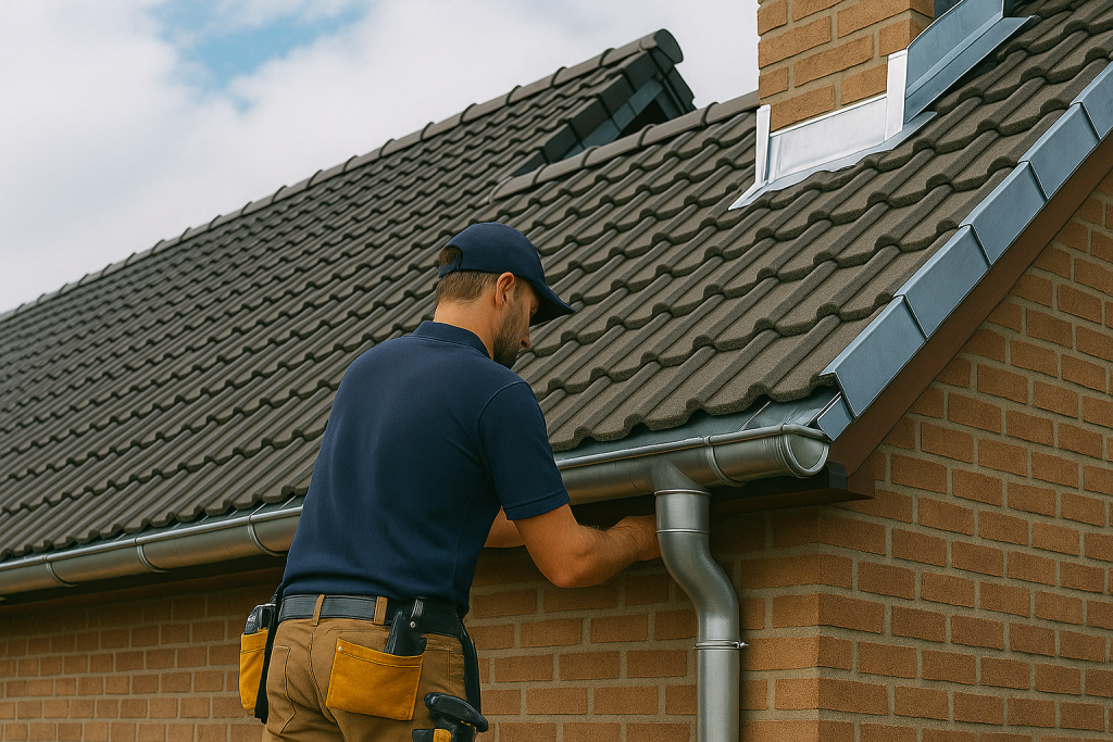 Toiture équipée d’éléments de zinguerie assurant l’étanchéité à Torcy